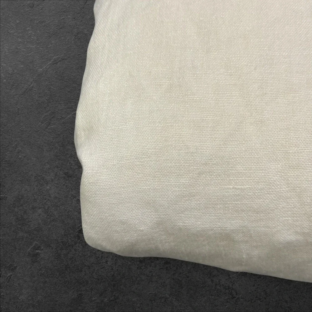 Quince 100% European Linen Fitted Sheet Twin Ivory Off-White Solid